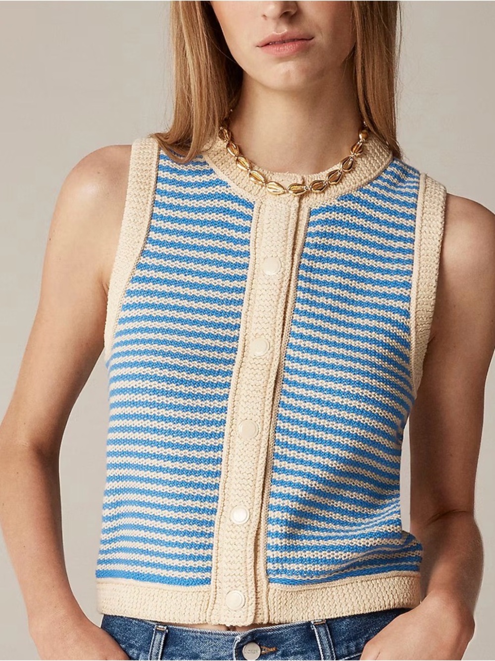 J. Crew Cropped Sweater Shell in Stripe